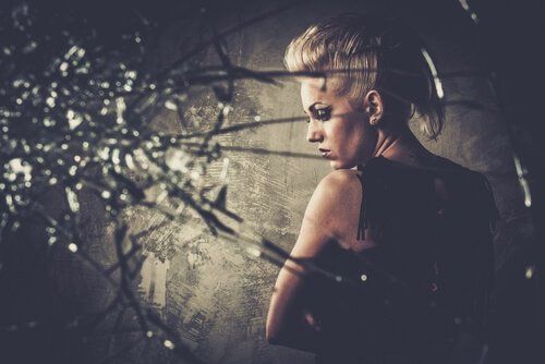 Woman Through Broken Glass