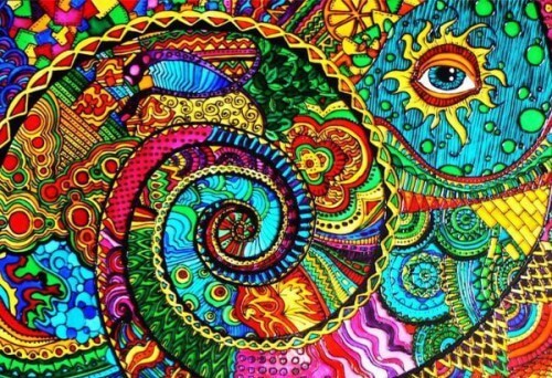 colorful drawing with eye