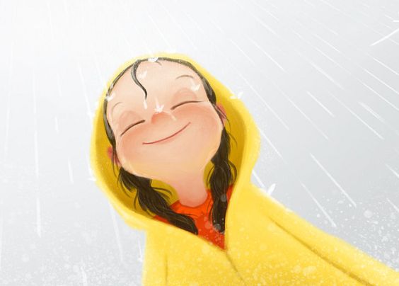 girl in raincoat