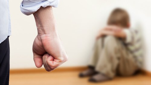 father physically abusing his son