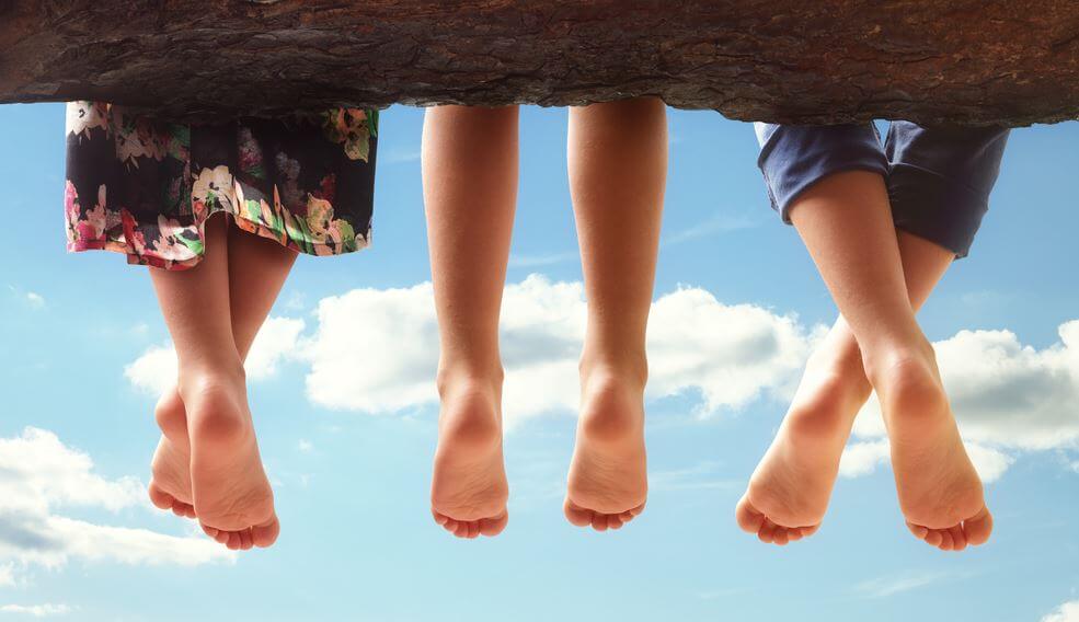 feet of three friends
