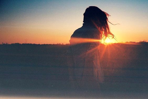 girl and sunset