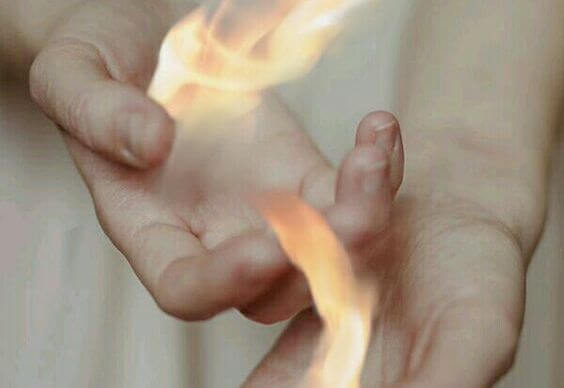 hands on fire