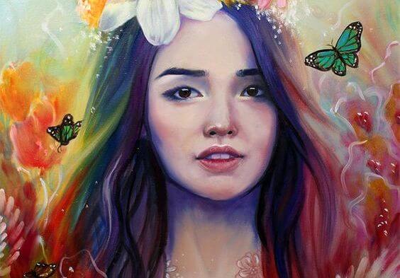 woman with colorful hair