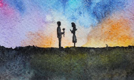 Boy Giving Girl Flower