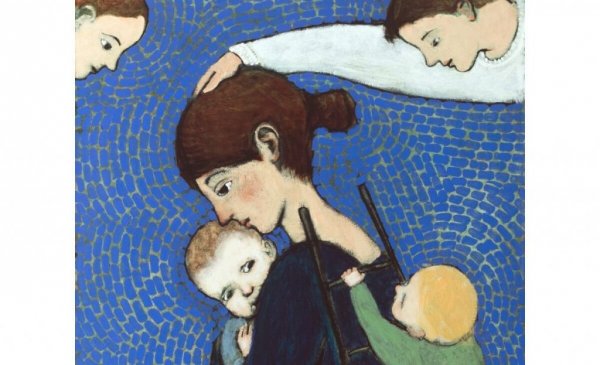mother protecting children
