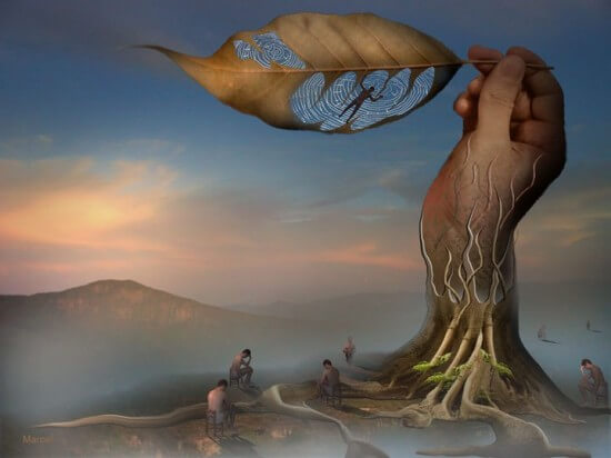 Surreal Hand Leaf