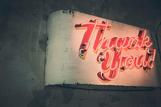 thank you neon sign