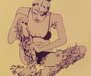 woman shaving flowers