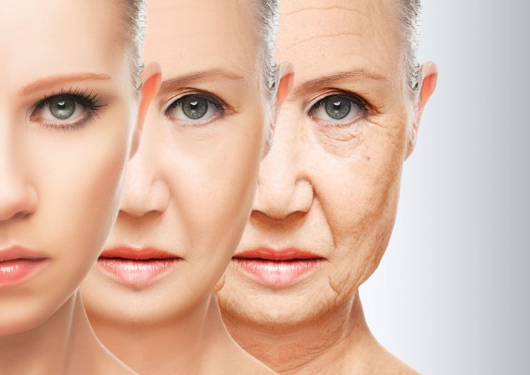 young woman aging