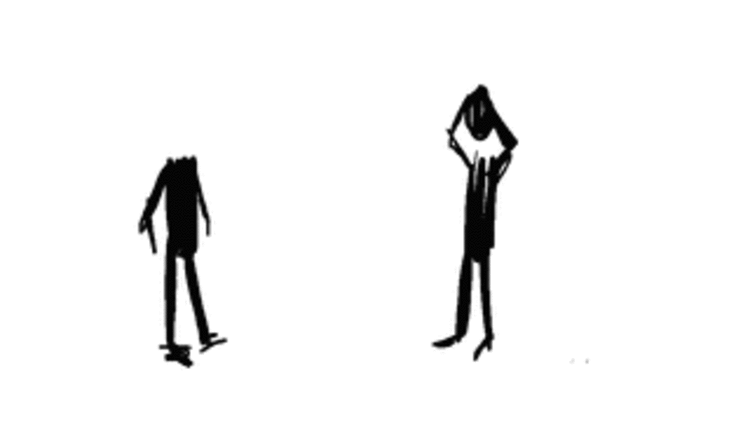 gif of stick people tossing around head