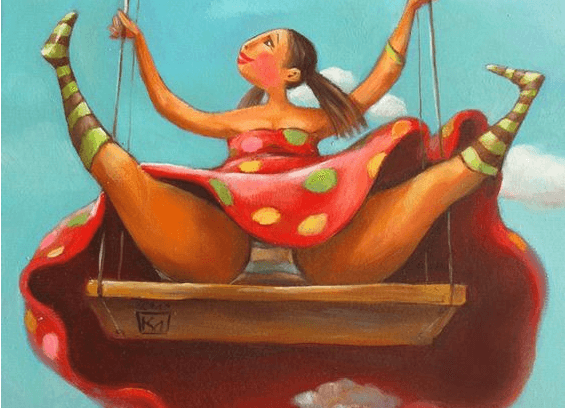 girl on swings
