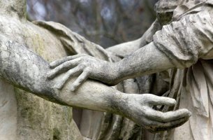 stone statue hands