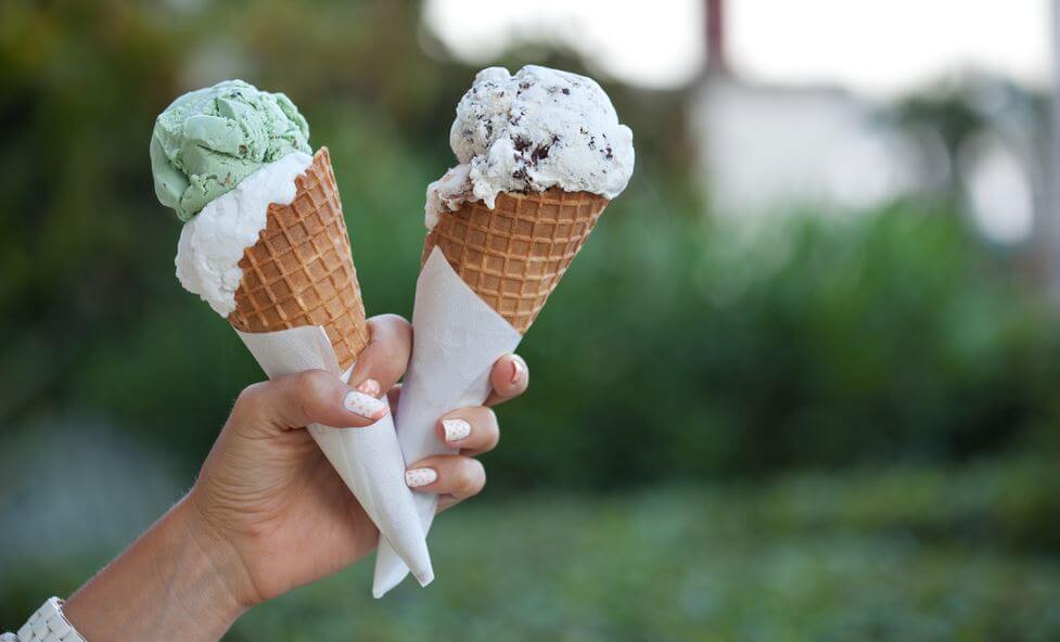two ice cream cones