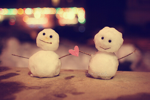 two tiny snowmen