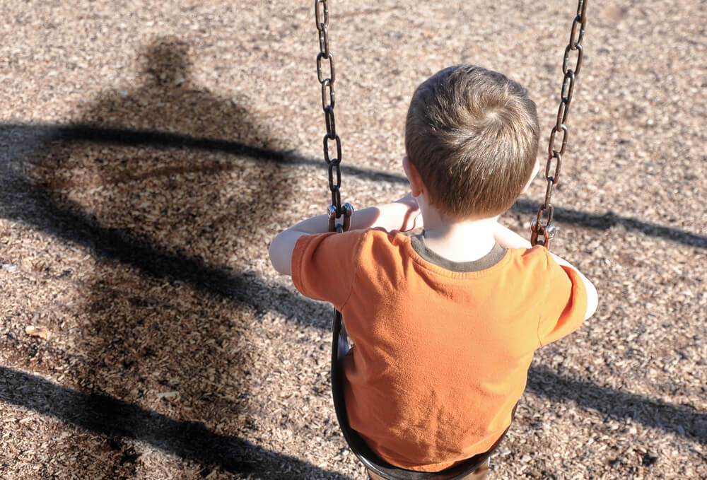 boy on a swing
