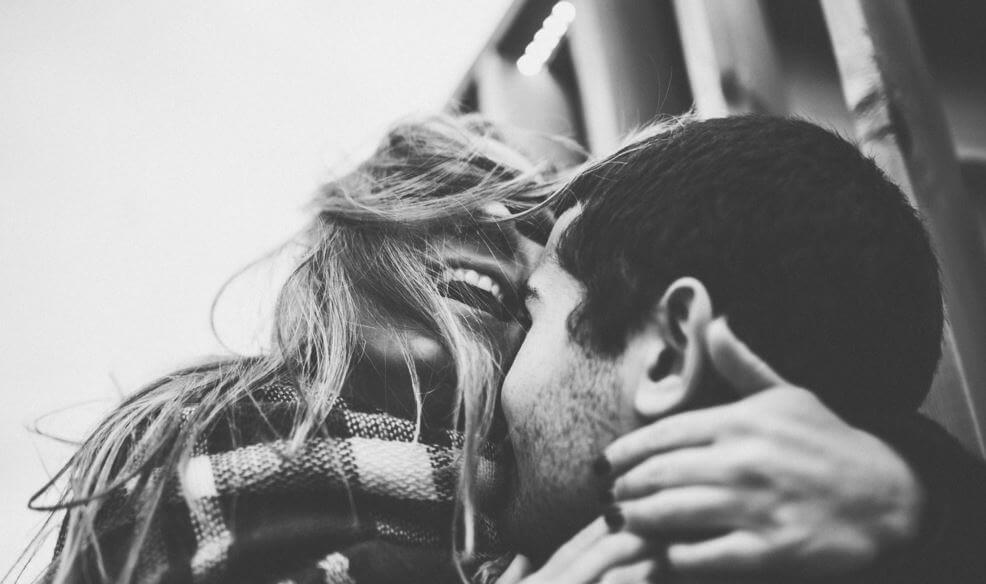 happy couple laughing