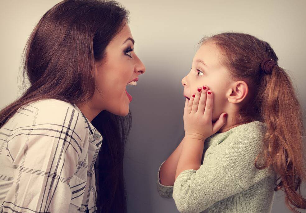 mom and daughter surprised