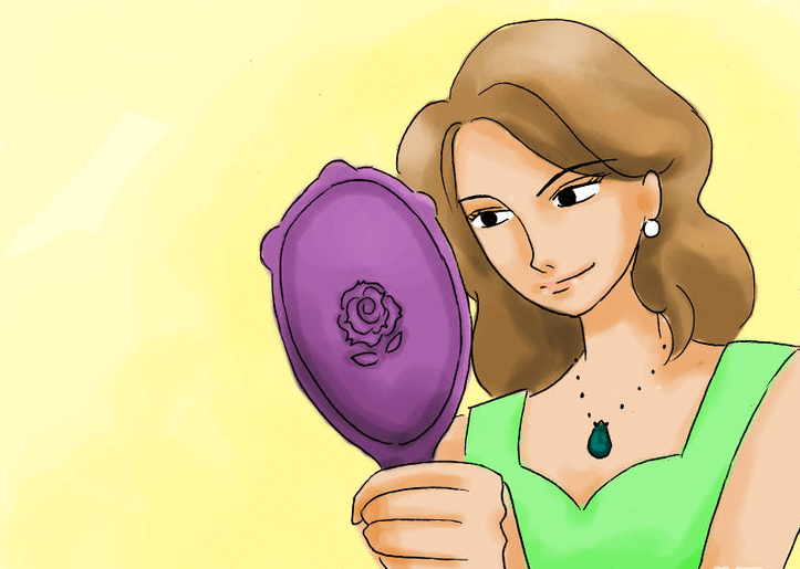 woman holding a mirror