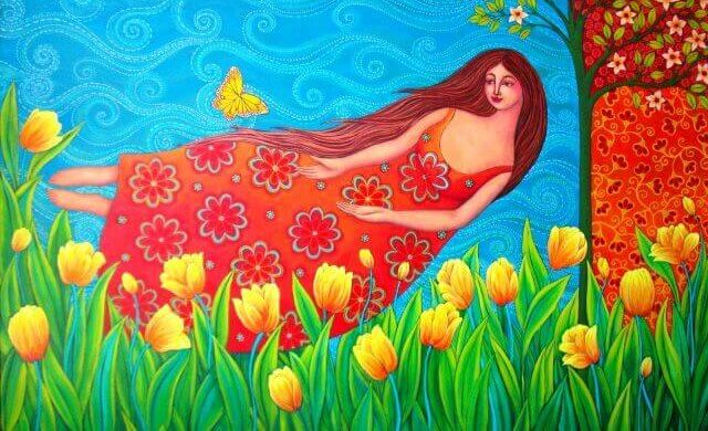 woman in a field