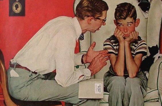 A father arguing with his son.