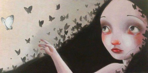 girl and butterflies