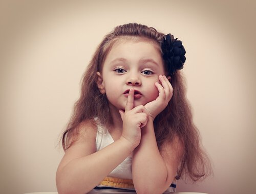 little girl being quiet