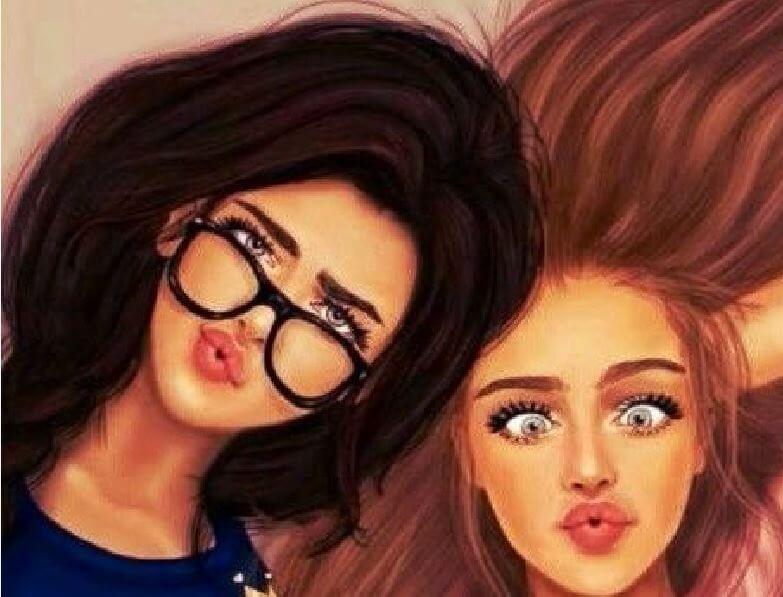 two girlfriends being silly