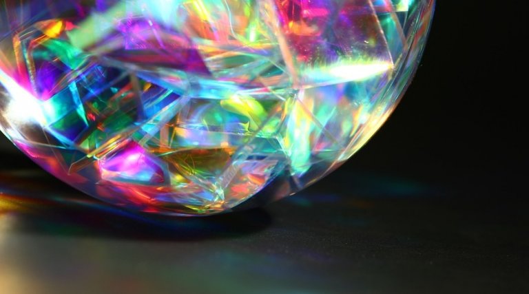 A colorful gem-like sphere.
