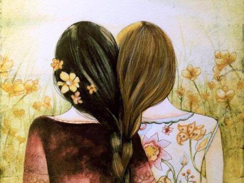 connection pictured by two girls with their hair braided together