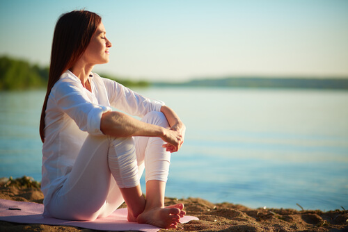 meditating by the sea