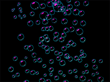 a gif of purple and blue bubbles