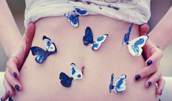 butterflies on a stomach