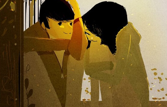 a couple sitting together and smiling