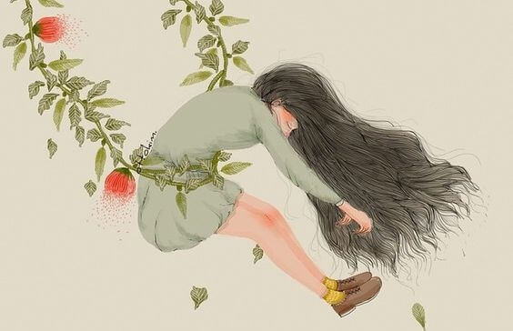 a girl suffering memory loss from stress