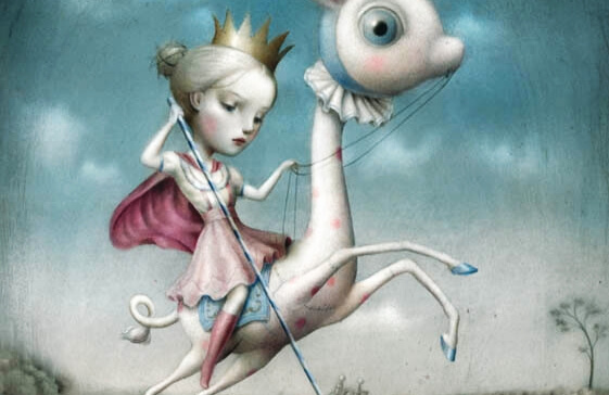 a girl on a pony with a crown