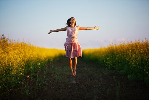 Happy woman personal growth