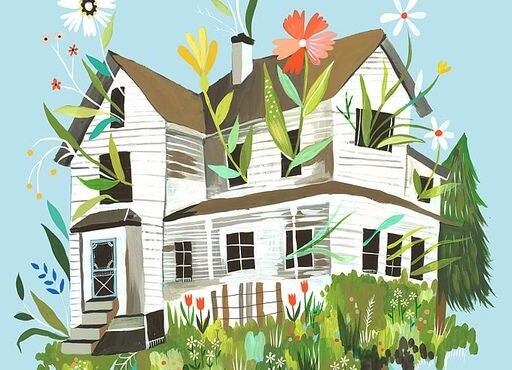 a house with things growing in it
