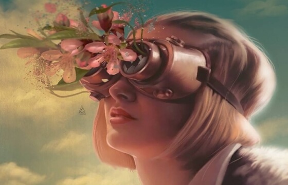 a woman looking hopefully at life