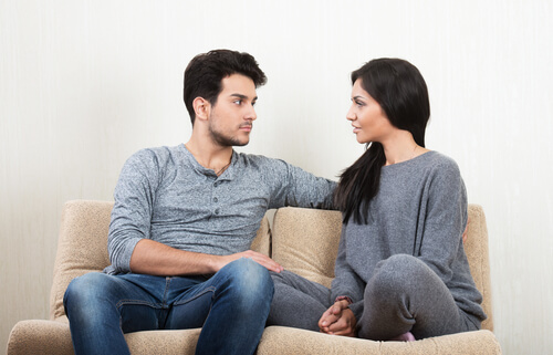 A couple is having awkward conversations.