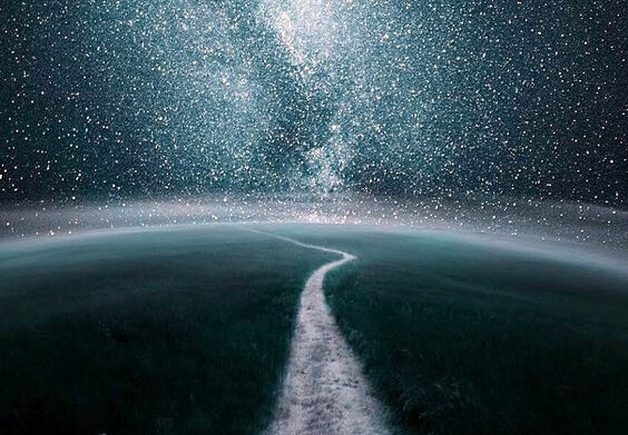 My story: a path through a starry sky.