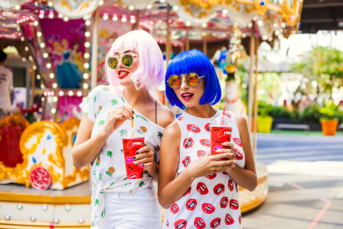 Silly friends wearing wigs using Albert Ellis and his shame attacks.