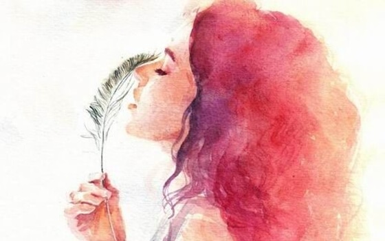 Girl with feather