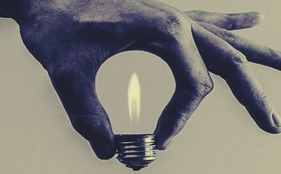 light bulb and candle