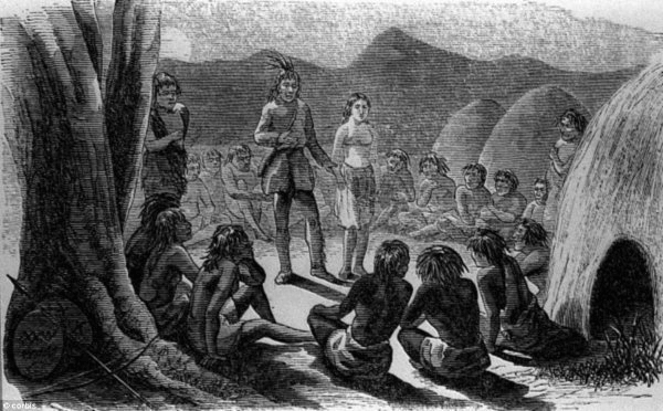 Olive Oatman with the Native Americans