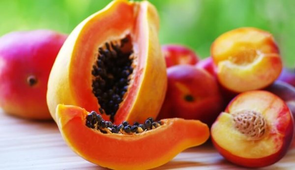 Papaya and peaches.