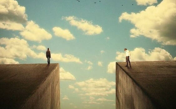 a gap between two people