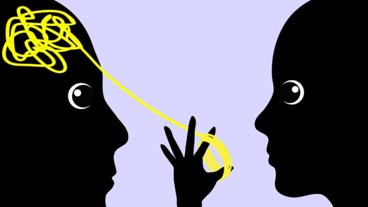 Someone unraveling another person's mind.