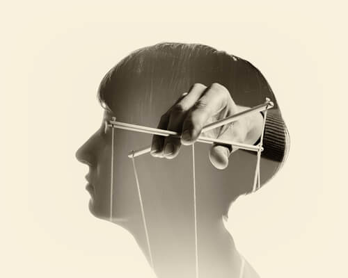 The Mandela effect: puppet strings in a person's head.