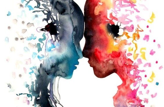 A couple looking at each other.